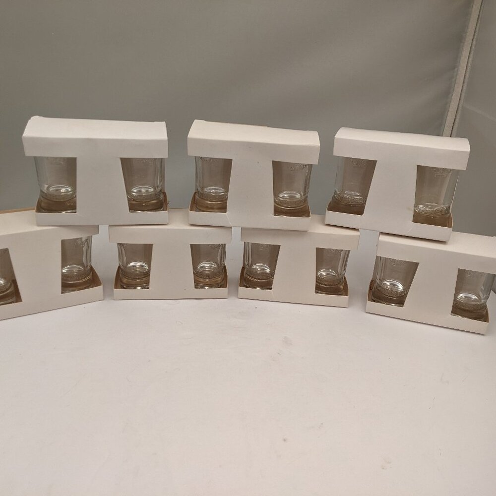 SOBIESKI Vodka Shot Glasses with Crown Emblem | 7 Boxes - 14 Glasses | NEW